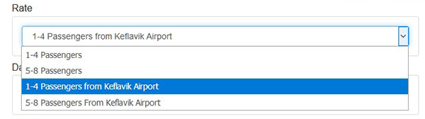rate Select rate starting either in Reykjavik or Keflavik airport