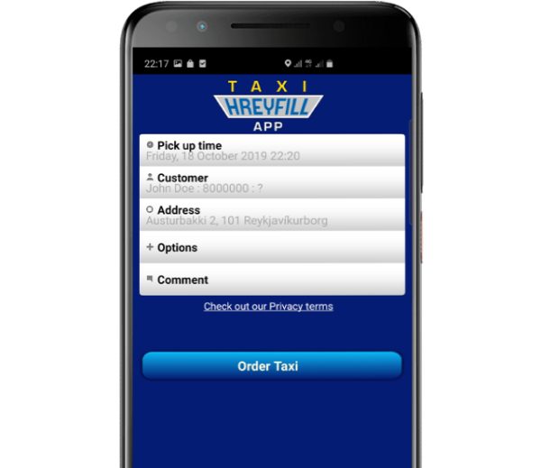 Download the Hreyfill Mobile app. The app is free and there are no booking fees.