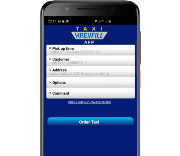 hreyfill-app2 Download the Hreyfill Mobile app. The app is free and there are no booking fees.